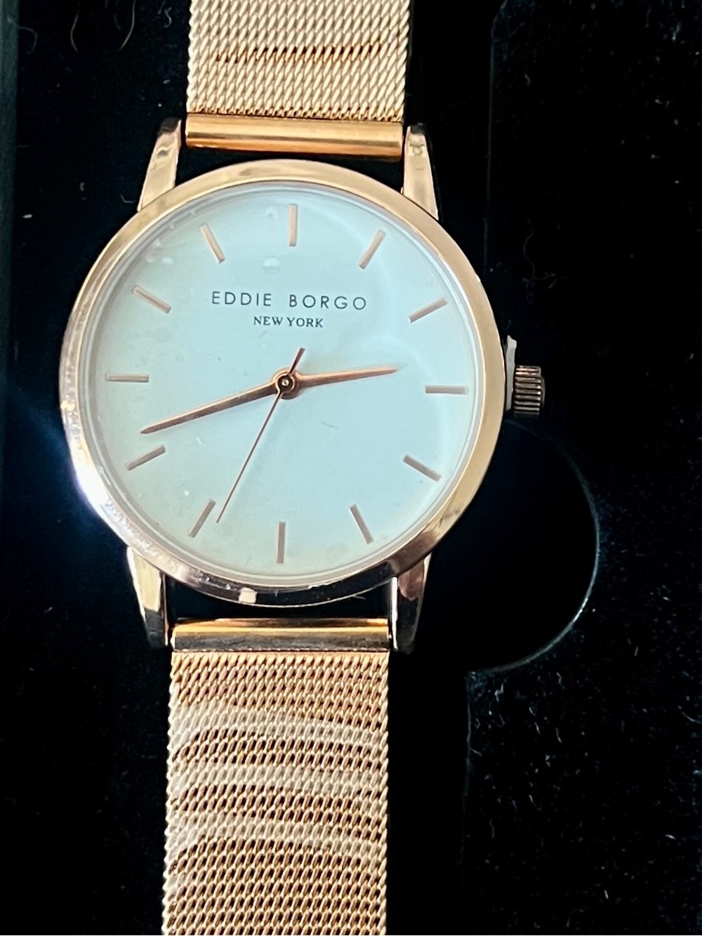 💛Eddie Borgo Gold Mesh Watch with White Dial